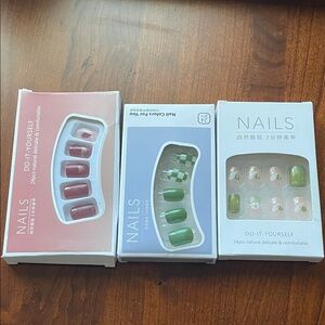DIY Nail Set - Red, Green, and Pink